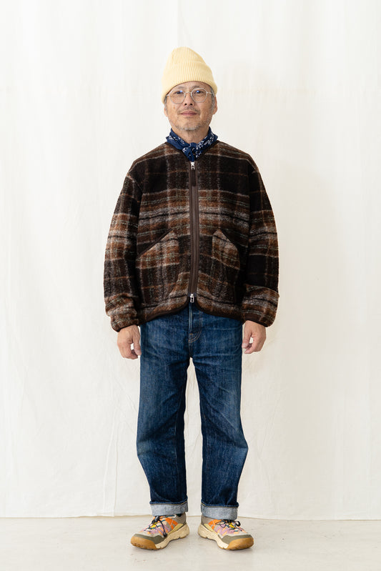 Universal Works Military Liner in Brown Fleece