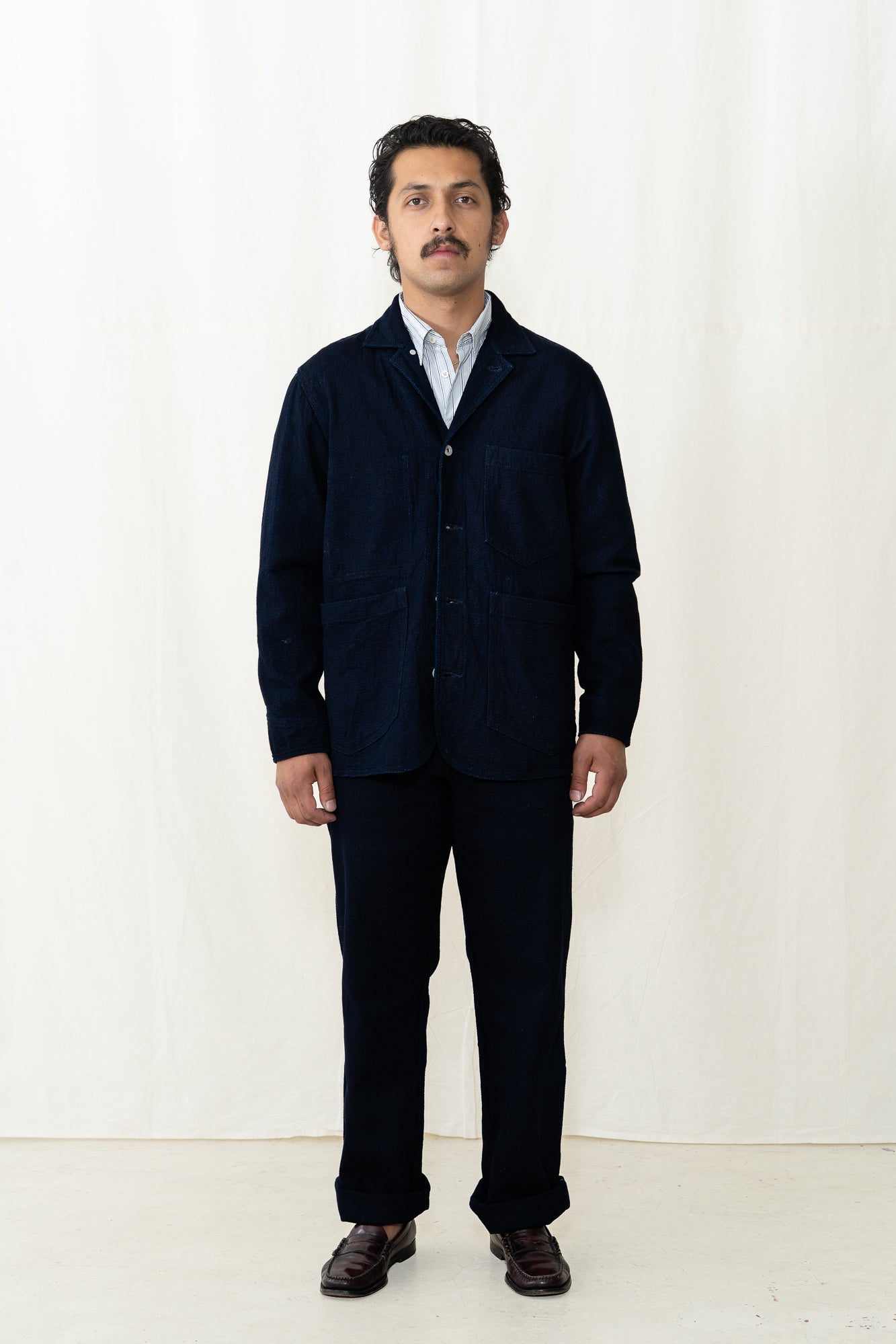 HANSEN Gary Blazer in Indigo Dobby