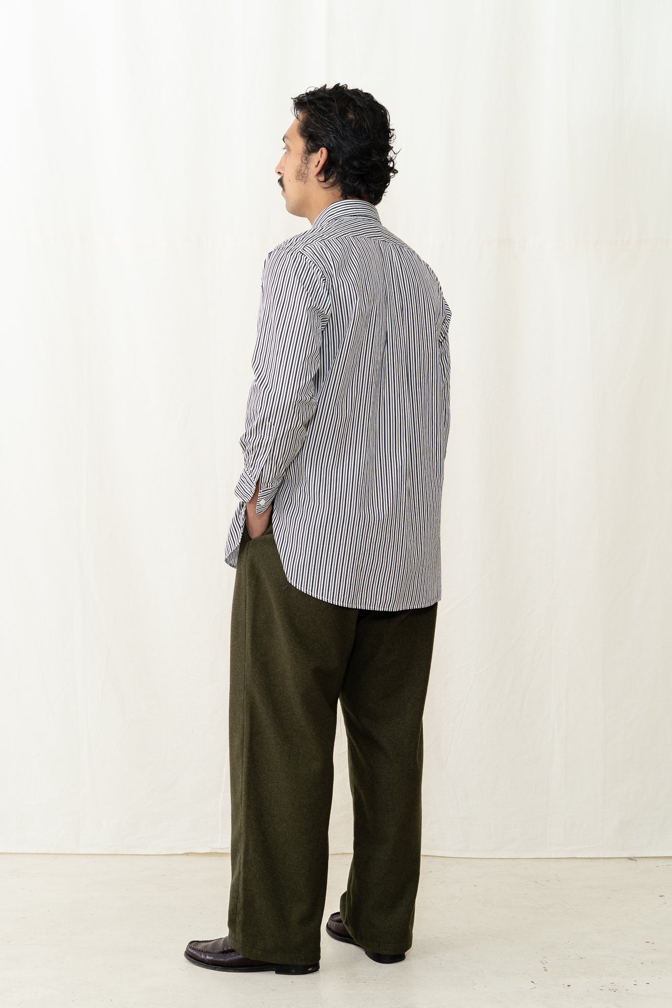 Engineered Garments BD Shirt in Brown Stripe