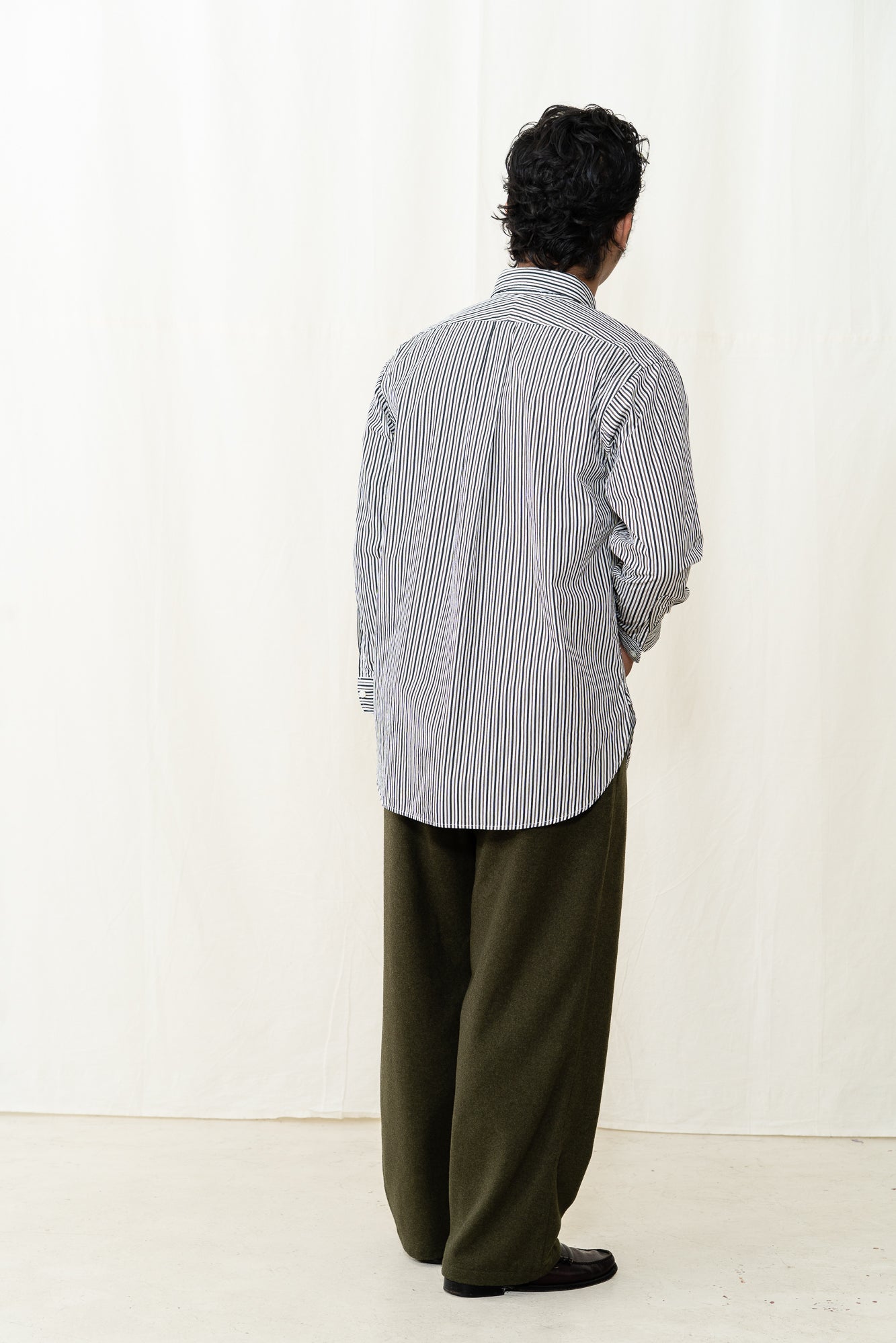 Engineered Garments BD Shirt in Brown Stripe