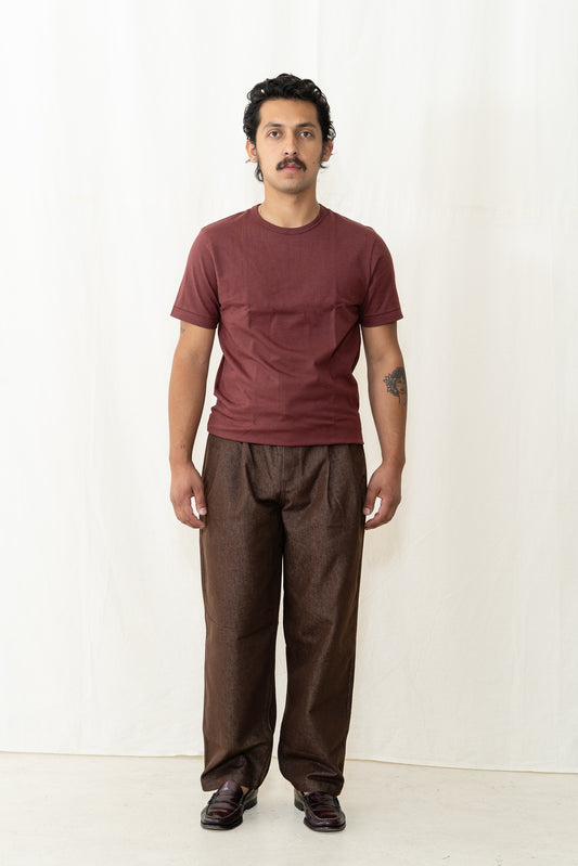 Merz b. Schwanen 2M15 T-Shirt in Burgundy