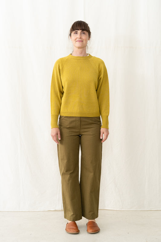 SARAHWEAR Merino Crewneck Sweater in Mustard