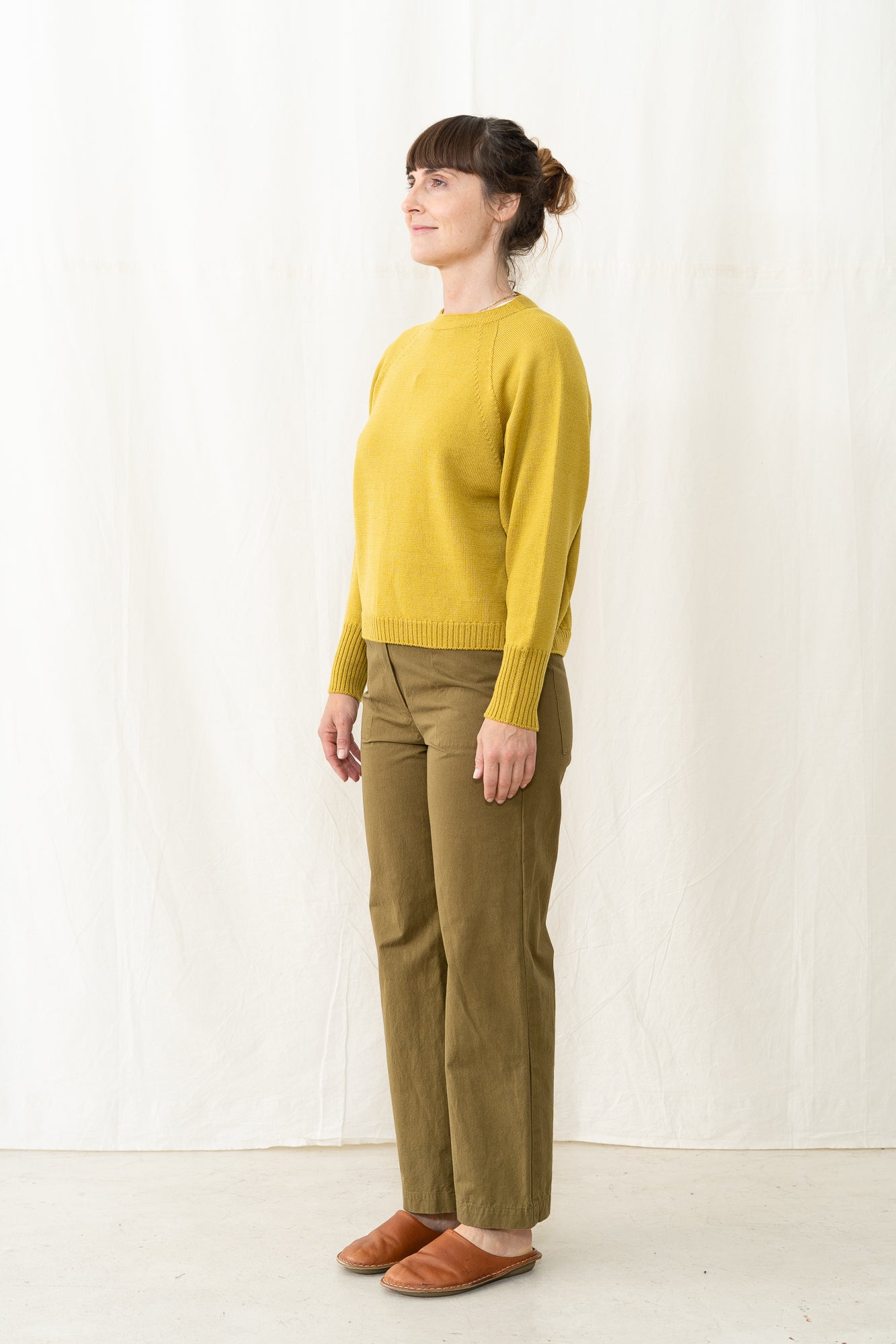 SARAHWEAR Merino Crewneck Sweater in Mustard