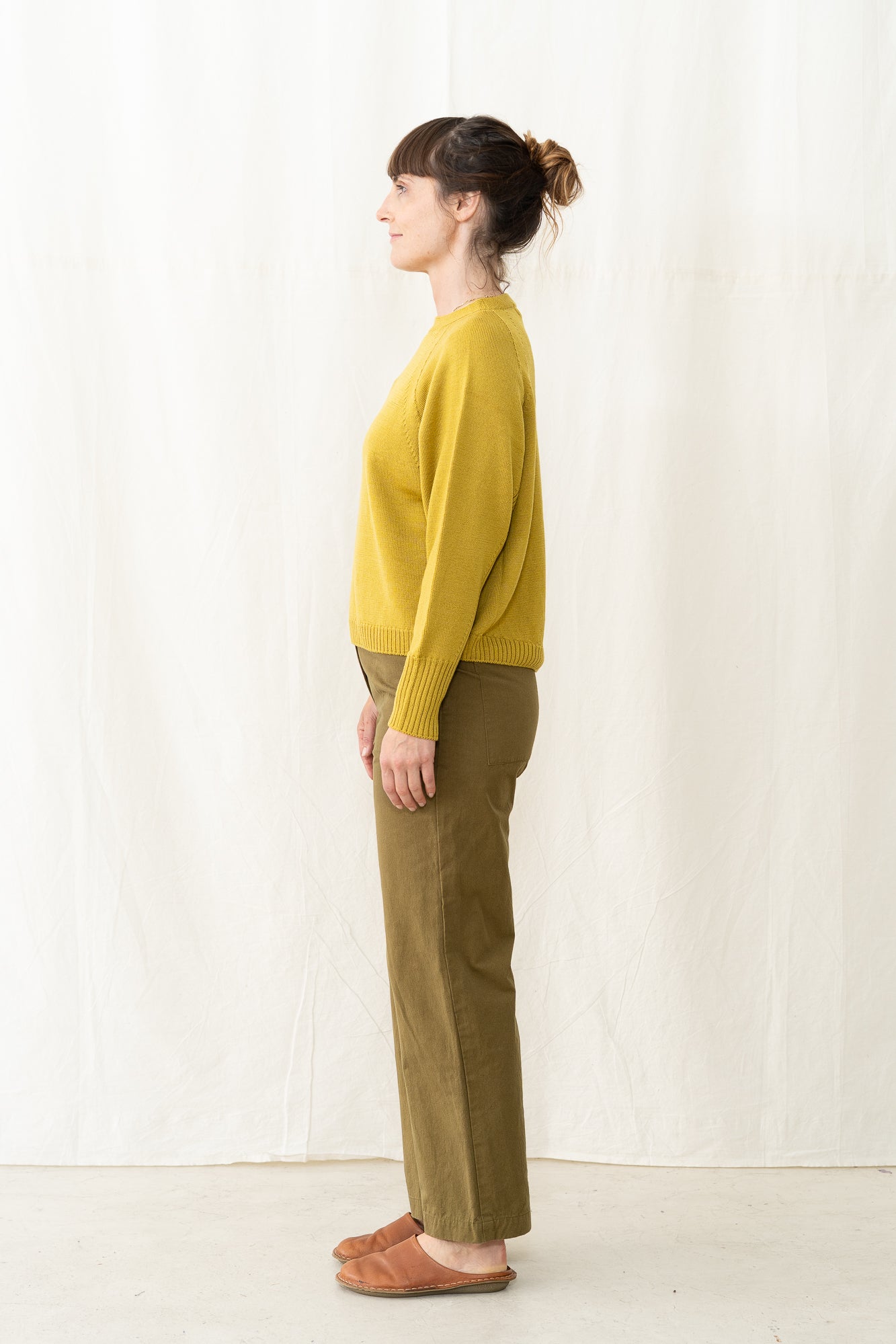 SARAHWEAR Merino Crewneck Sweater in Mustard