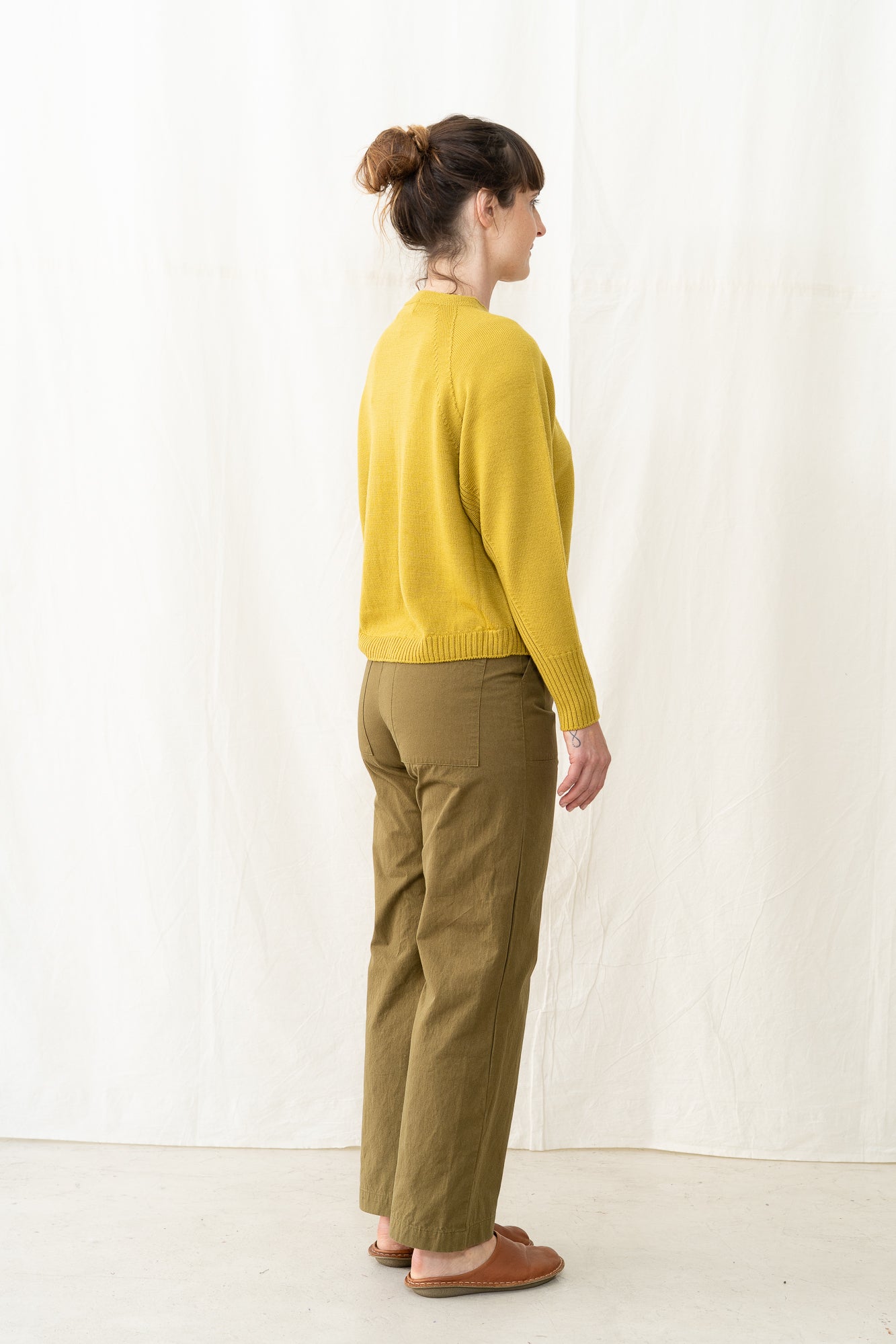 SARAHWEAR Merino Crewneck Sweater in Mustard