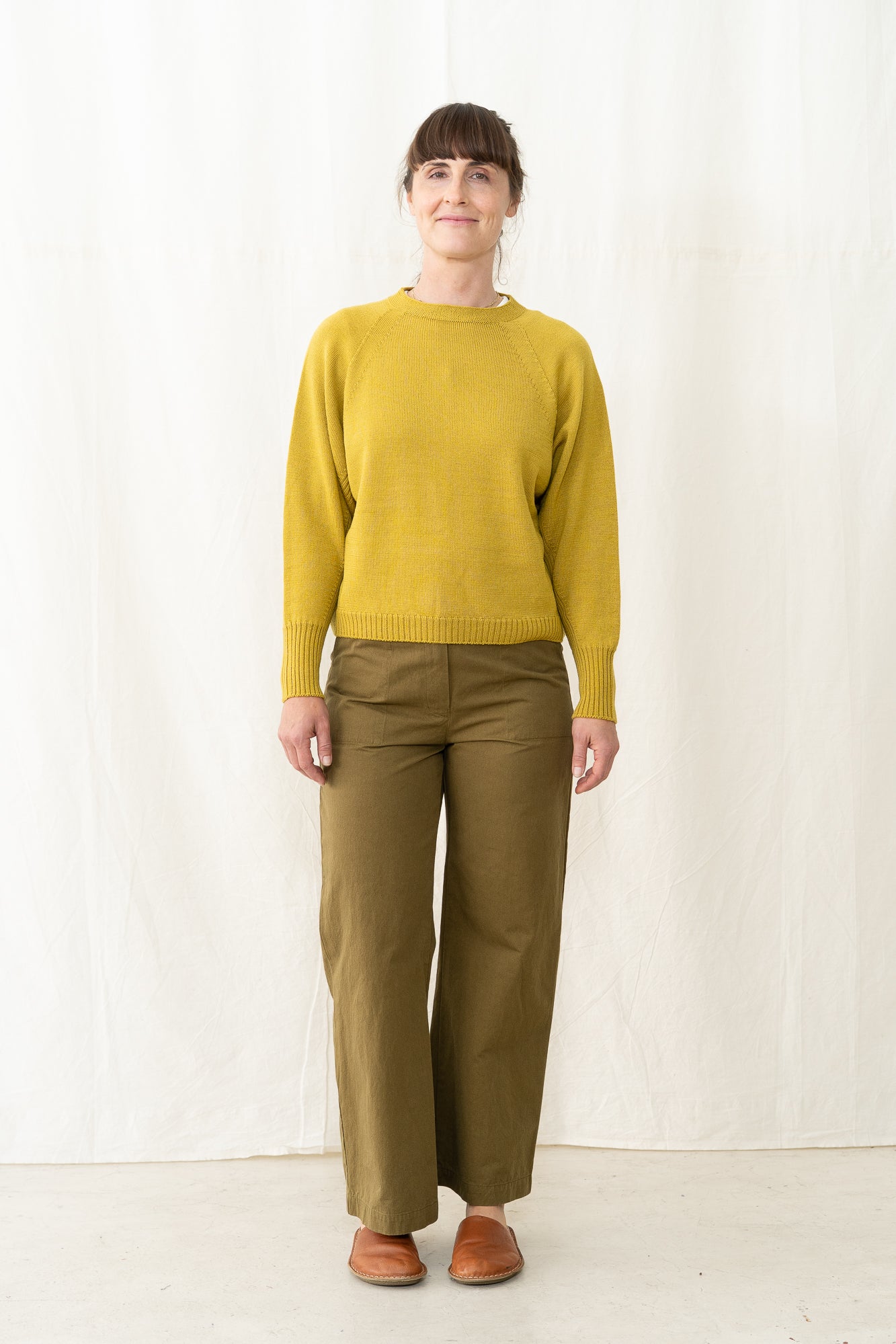SARAHWEAR Merino Crewneck Sweater in Mustard