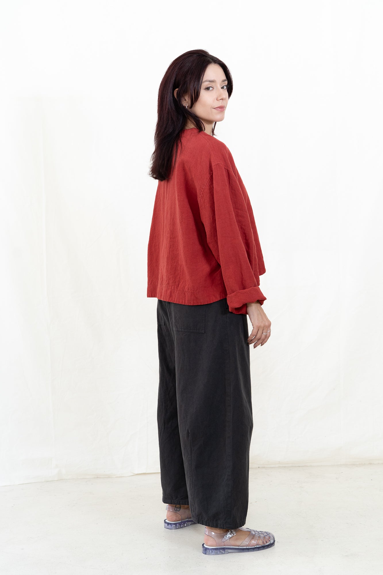 SARAHWEAR Plain Linen Jacket