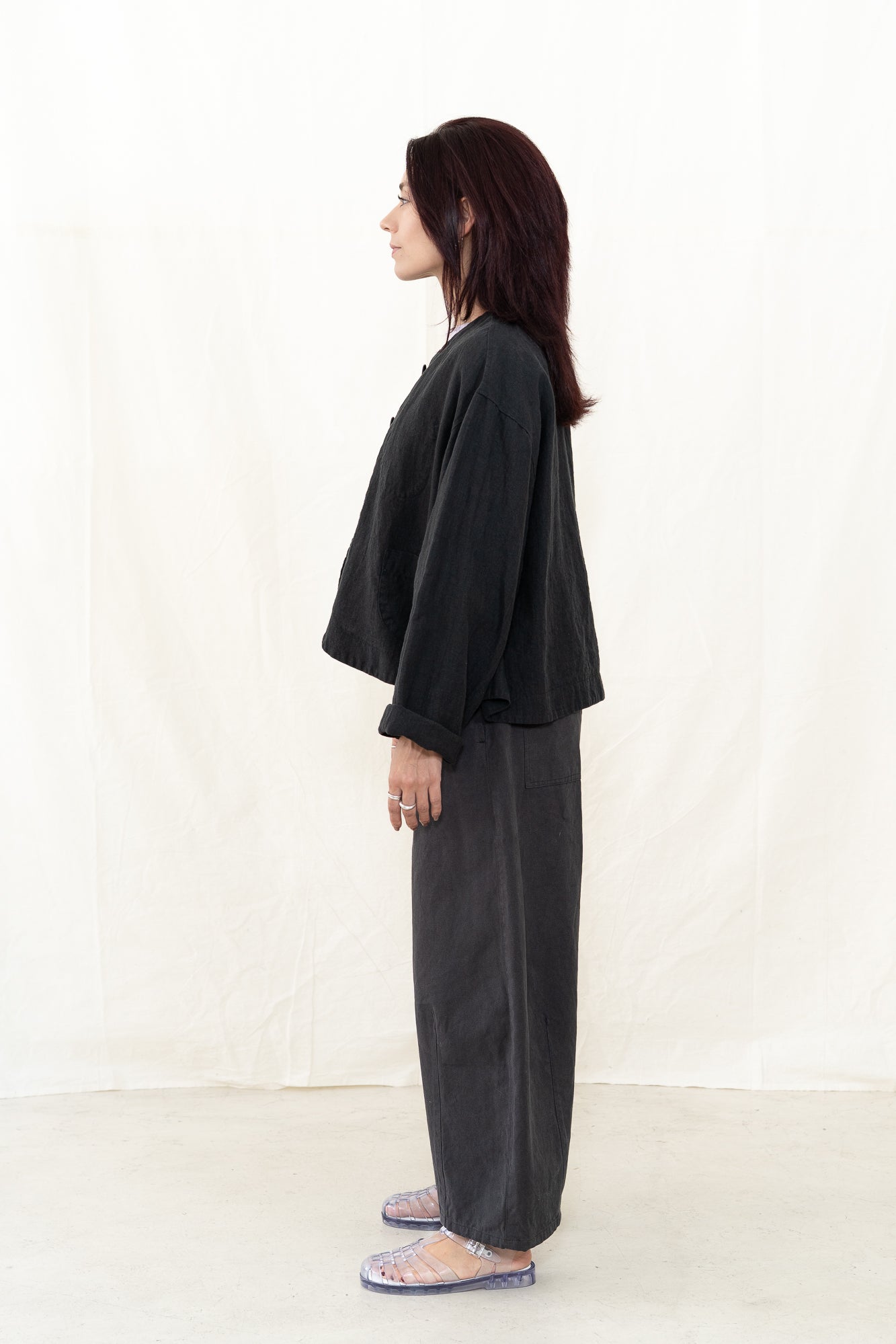 SARAHWEAR Plain Linen Jacket